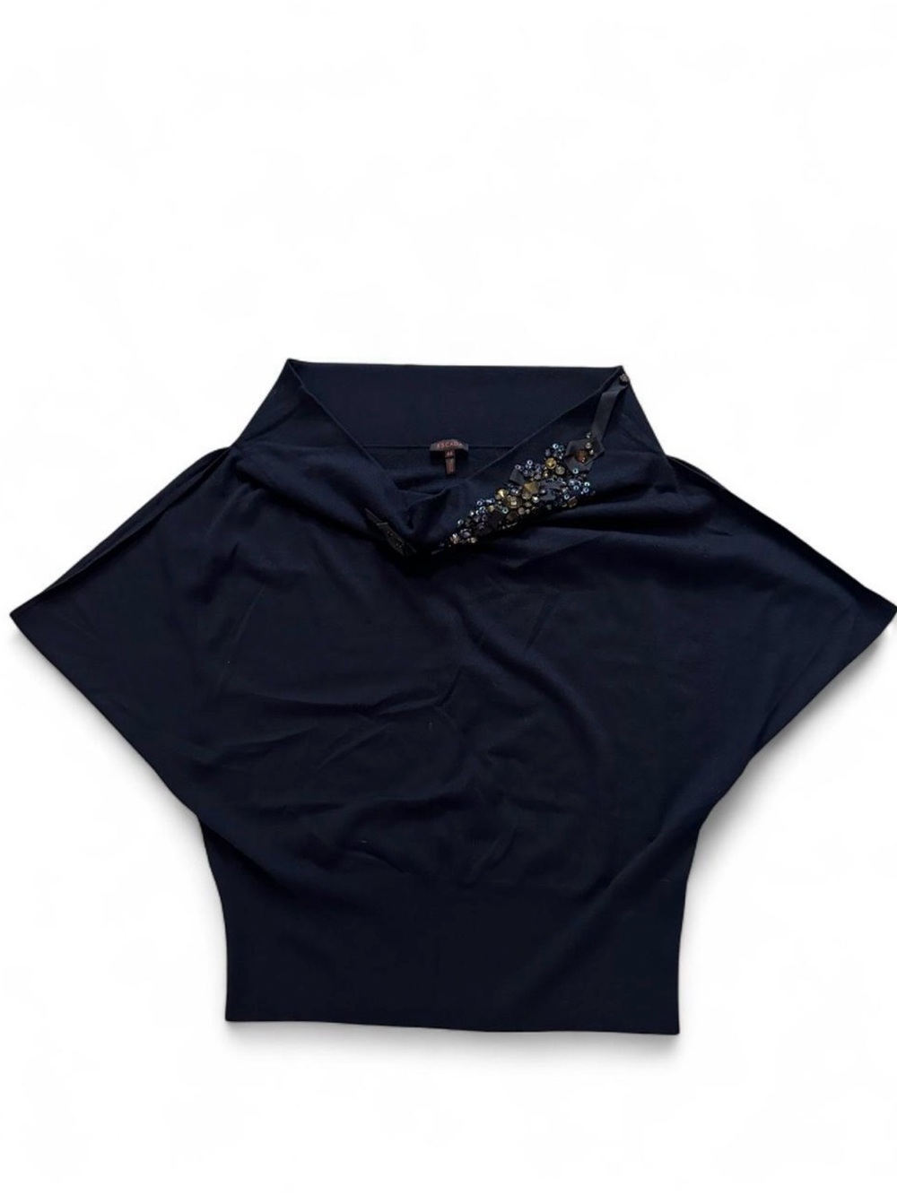 VNTG Escada navy blue silk blend blouse 44
